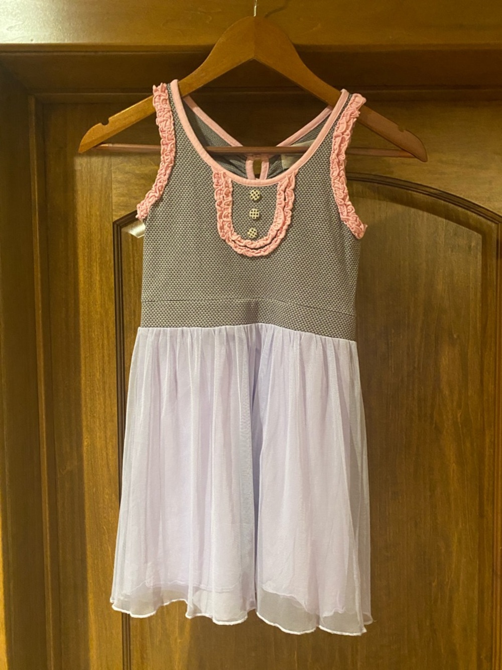 Matilda Jane Lavender Tulle Dress with Pink Bodice Trim